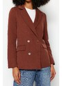 Trendyol Brown Regular Lined Double Breasted Closure Woven Blazer Jacket