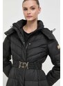 Péřová bunda Twinset dámská, černá barva, přechodná