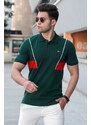 Madmext Green Polo Neck Men's T-Shirt 5243