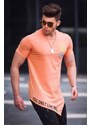 Madmext Asymmetric Cut Orange Men's T-Shirt 5665
