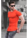 Madmext Crew Neck Basic Orange T-Shirt 4077