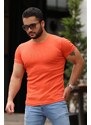 Madmext Crew Neck Basic Orange T-Shirt 4077