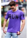 Madmext Printed Purple T-Shirt 3035