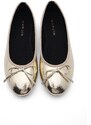 Marjin Women's Daily Flats Metallic Round Toe Ballerina Flats Adusa Golden Snake