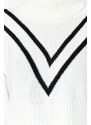 Trendyol Ecru Crop Color Block Turtleneck Knitwear Sweater
