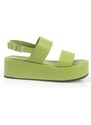 Capone Outfitters Capone Women's Chunky Double Strap Wedge Heels Pistachio Women's Flatform Sandals
