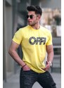 Madmext Men's Printed Yellow T-Shirt 5254