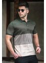 Madmext Khaki Polo Neck Men's T-Shirt 5103