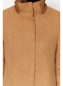 Trendyol velbloudí žebrovaný límec Detail Vlněný kašetový kabát