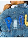 Webmoda Exkluzivní modrá džínová bunda s vybíjením GUELA