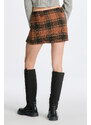 SUKNĚ GANT CHECKED WOOL MINI SKIRT hnědá 34