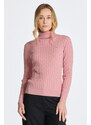 ROLÁK GANT STRETCH COTTON CABLE TURTLENECK růžová XS