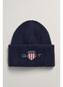 ČEPICE GANT ARCHIVE SHIELD COTTON BEANIE modrá None