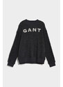 MIKINA GANT REL BOUCLE APPLIQUE C-NECK SWEAT černá XS