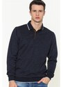 1038 DEWBERRY MENS SWEATSHIRT-PLAIN NAVY BLUE