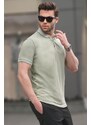 Madmext Almond Green Regular Fit Men's Polo Neck T-Shirt 6105