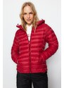Trendyol Claret Red vodoodpudivý nafukovací kabát se skládací taškou Detailní