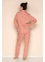 TIMO Dámské bavlněné pyžamo Apricot Dotties