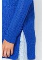 Trendyol Dark Blue Stand-Up Collar Rib Knitwear Sweater