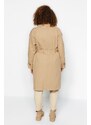 Trendyol Curve Light Khaki Belted Gabardine Trench Coat