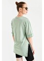 Bigdart 4123 Slit Oversize T-Shirt - Çağla