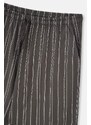 Dagi Anthracite Shirt Collar Striped Knitted Pajamas Set