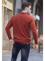 Madmext Tile Zipper Polo Neck Knitwear Men's Sweater 5974