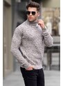 Madmext Stone Color Turtleneck Knitwear Sweater 5758