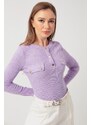 Lafaba Women's Lilac Pocket Detailed Knitted Blouse