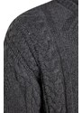 Trendyol šedá oversize wide fit posádka krk vlasy pletený pletený svetr