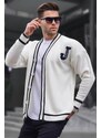 Madmext Bone Color Men's Knitwear Cardigan 6314