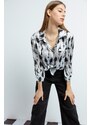 Lafaba Women's Black Patterned Shirt