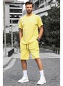Madmext Oversized Men's Yellow Shorts Set 5391