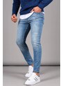 Madmext Blue Stonewashed Slim Fit Men's Jeans 6342