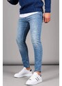 Madmext Blue Stonewashed Slim Fit Men's Jeans 6342