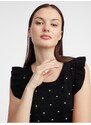 Orsay Černé dámské puntíkované svetrové tričko - Dámské
