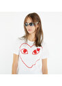 Dámské tričko Comme des Garçons PLAY Heart Logo Short Sleeve Tee White