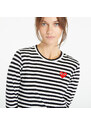 Dámské tričko Comme des Garçons PLAY Heart Logo Long Sleeve Tee Black/ White