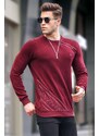 Madmext Claret Red Basic Crew Neck Knitwear Sweater 5965