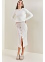 Bianco Lucci Women's Buttoned Knitwear Skirt