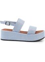 Capone Outfitters Denim Jeans Wedge Heeled Women's Sandals