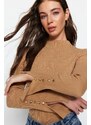 Trendyol Camel End Detailed Knitwear Sweater