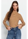 Trendyol Camel End Detailed Knitwear Sweater