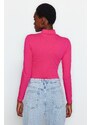 Trendyol Fuchsia Turtleneck Snap Knitted Bodysuit