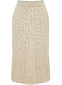 Trendyol Stone Glitter Pleated Knitwear Skirt