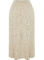 Trendyol Stone Glitter Pleated Knitwear Skirt