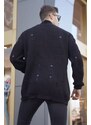 Madmext Black Ripped Detailed Basic Knitted Cardigan 6309