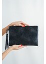 Capone Outfitters Capone Knitted Patterned Paris 222 Women's Black Clutch Bag