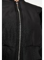 Trendyol černý oversize nepromokavý crop bomber bunda kabát