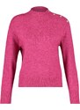 Trendyol Fuchsia Soft Textured High Neck pletený svetr